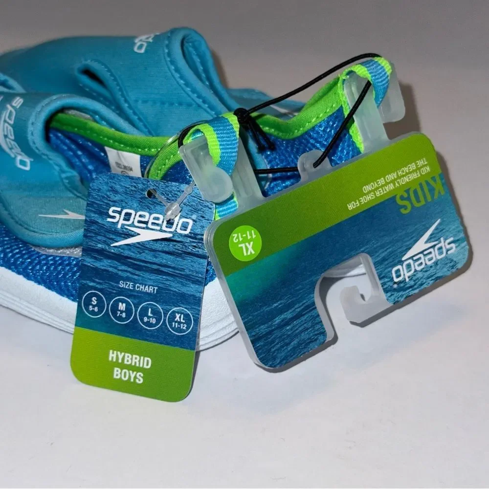 Speedo size XL 11-12 Kids Water Shoes - Aqua and Lime NWT